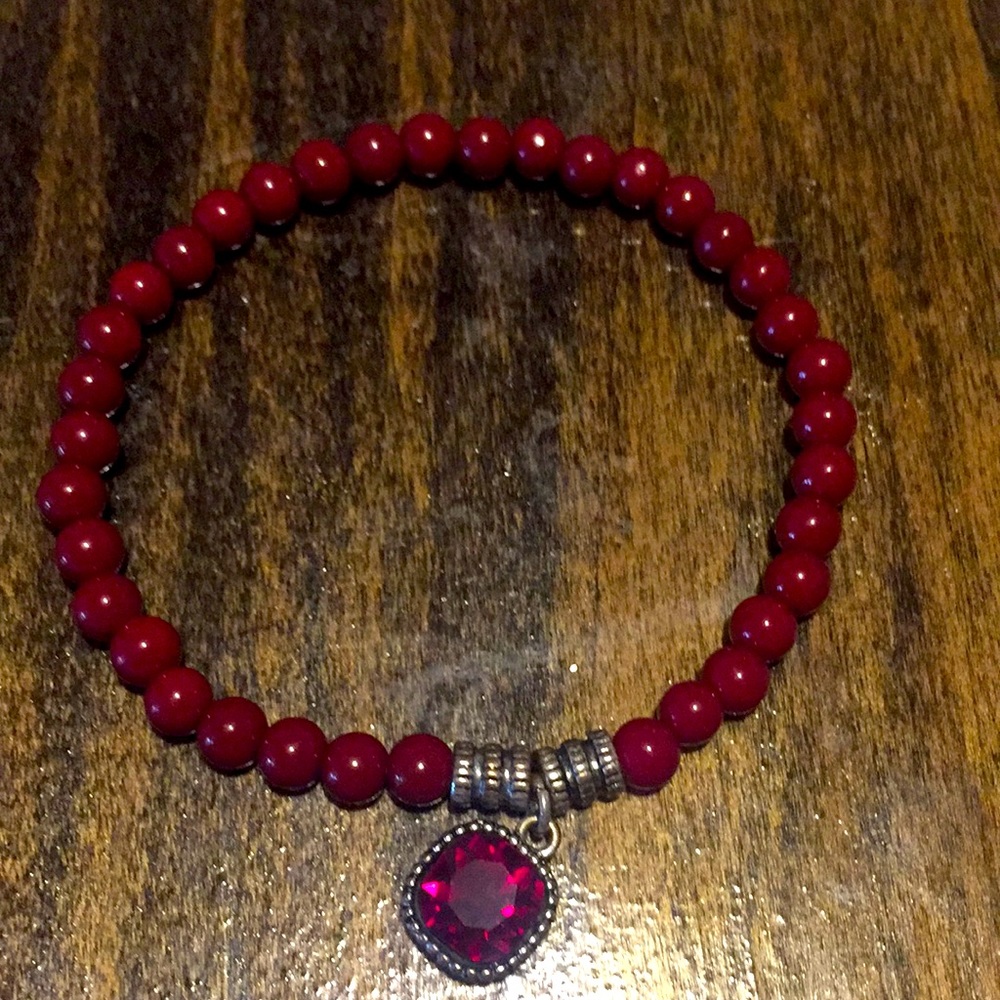Red rhinestone bracelet